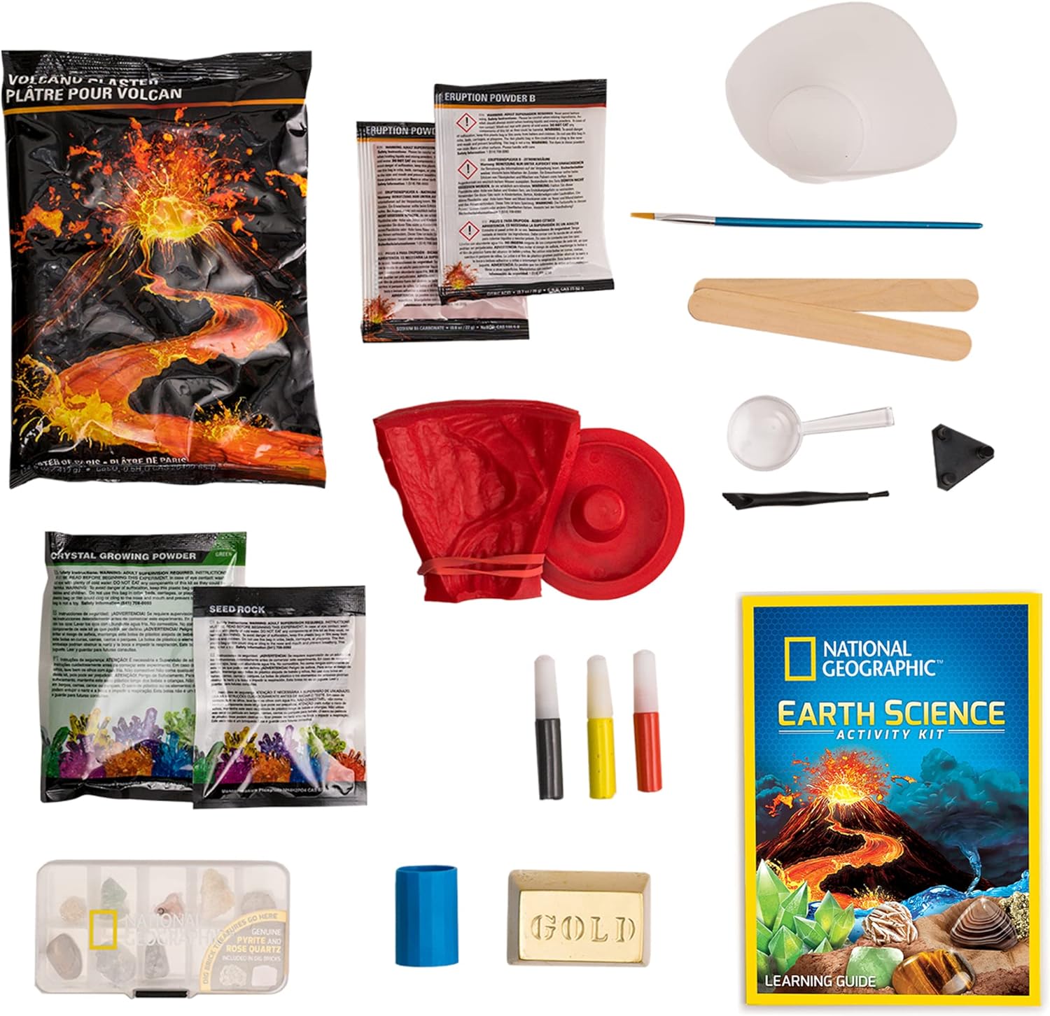 National Geographic Earth Science Experiment Kit - Exciting Kid Science Kit with 5 Exhilarating Activities and 10 Authentic Rock and Gem Specimens | STEM Toys Educational Girls and Boys Explorer Kit Explorer Science Earth Kit