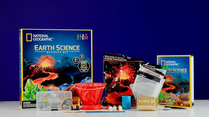 National Geographic Earth Science Experiment Kit - Exciting Kid Science Kit with 5 Exhilarating Activities and 10 Authentic Rock and Gem Specimens | STEM Toys Educational Girls and Boys Explorer Kit Explorer Science Earth Kit
