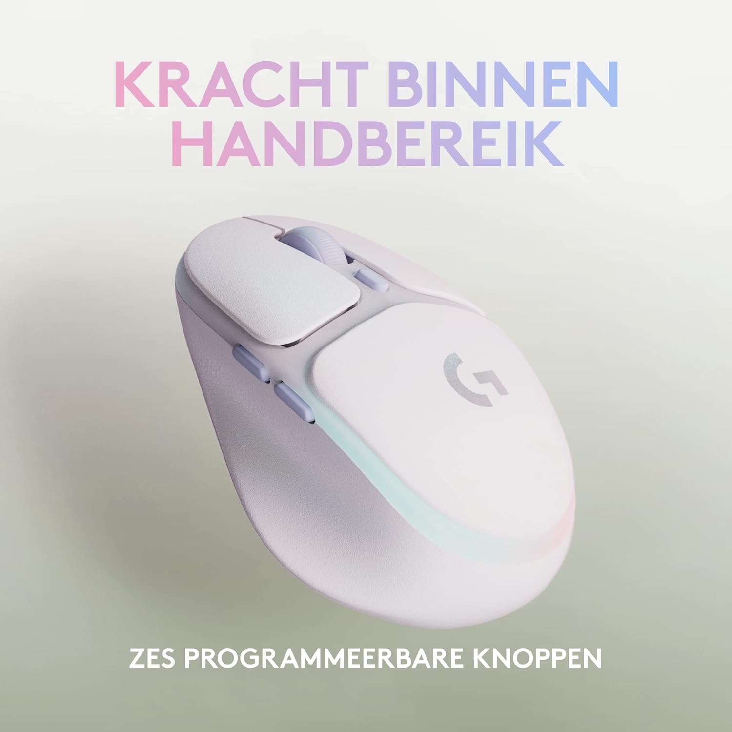 Logitech G G705 Wireless Gaming Mouse, Customisable LIGHTSYNC RGB Lighting, LIGHTSPEED Wireless, Bluetooth Connectivity, Lightweight, PC/Mac/Laptop - White Mist