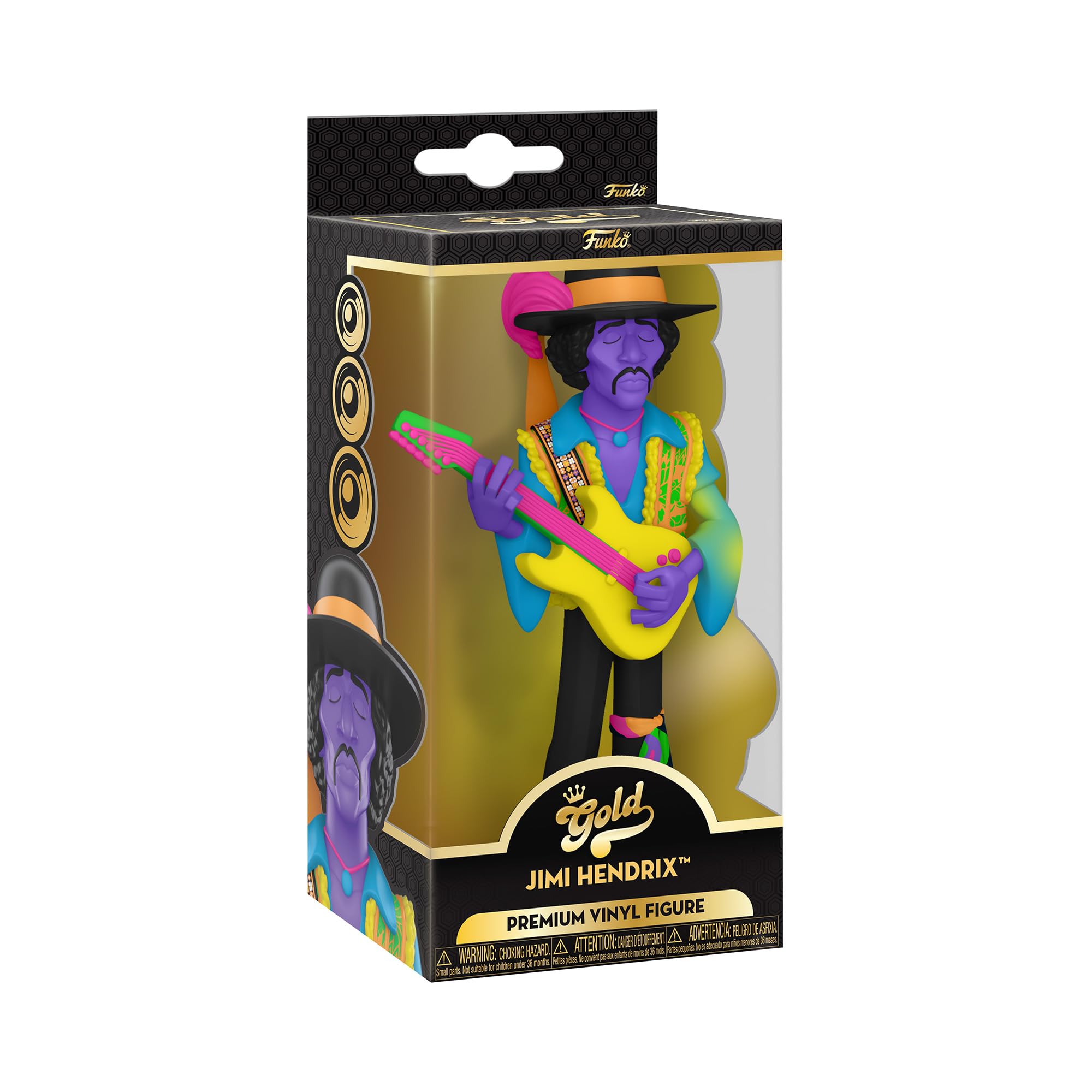 Funko Vinyl Gold 5": Jimi Hendrix - Blacklight - Collectable Vinyl Action Figure - Birthday Gift Idea - Official Merchandise - Ideal Toy for Music Fans - for Your Collection and Display