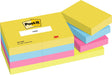 Post-it Notes Energetic Color Collection, Pack of 12 Pads, 100 Sheets per Pad,38 mm x 51 mm, Yellow, Blue, Pink, Green Colors - Self-stick Notes For Note Taking, To Do Lists & Reminders