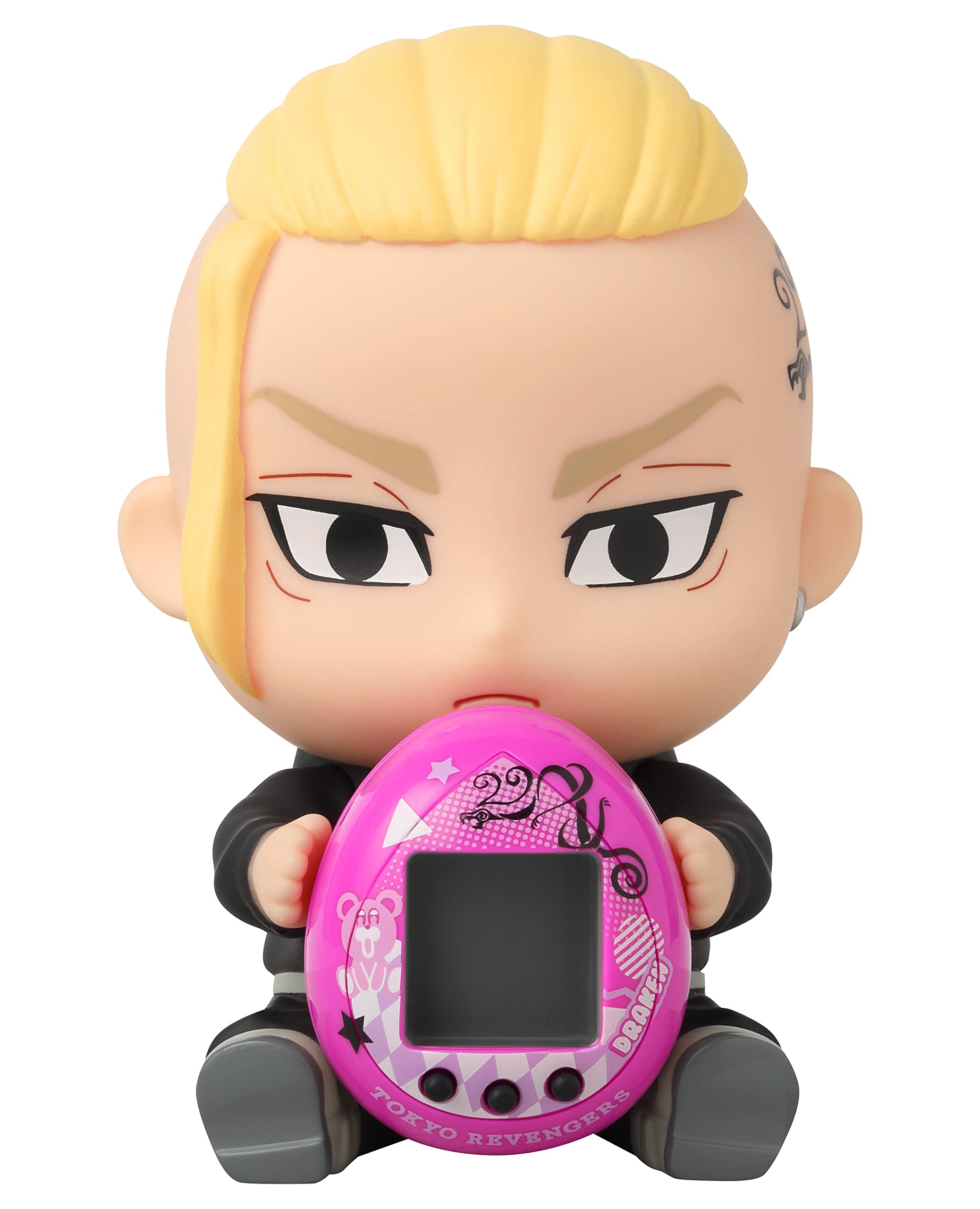 TAMAGOTCHI Bandai Tokyo Revengers Draken Version With Hugmy Figure | 4cm Virtual Pet Based On Tokyo Revengers Manga And Anime With Collectable Draken Hugmy Anime Merch | 90s Kids Toys Draken With Hugm
