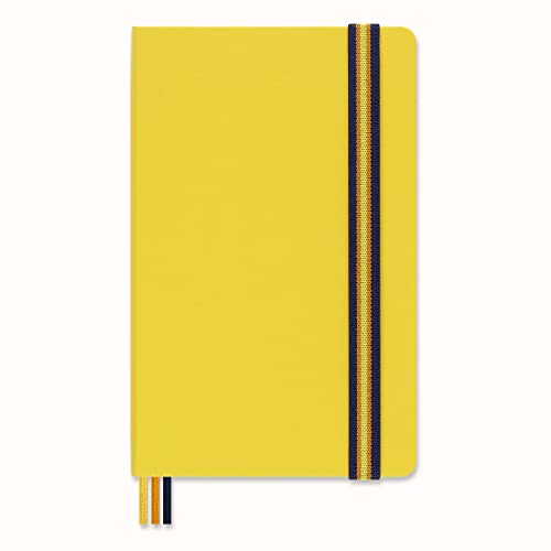 Moleskine x K-Way Notebook, Custom Edition Ruled Layout and Hard Cover Journal, Size Large 13x21 cm, Colour Yellow