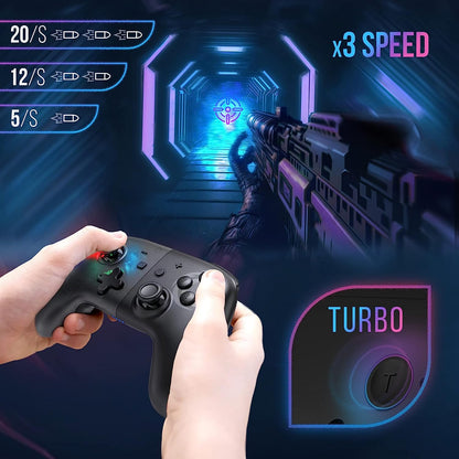 Oniverse - Bluetooth Controller For Nintendo Switch / Pc / Ios / Android - Black Star