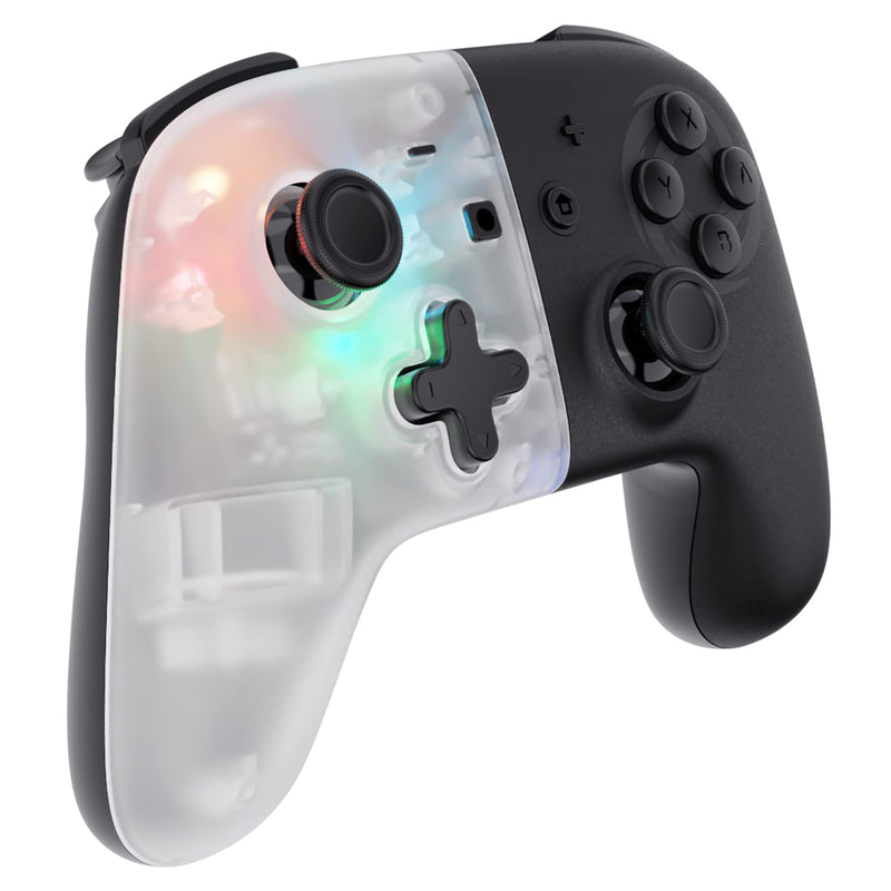 Oniverse White Star Wireless Switch Controller Switch Pro Controller LED Bluetooth Controller voor Switch OLED Switch Switch Lite (iOS en Android) Vibration Turbo Mode 6 assen Gyroscoop Wit
