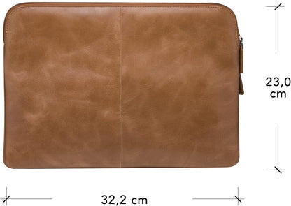 dbramante1928 - Skagen Pro+ Laptop Sleeve - Compatible With Macbook Pro (2020)/Air(2020) 13" - Made From Sustainably Sourced Full Grain Leather - Front Pocket For Extra Storage - Tan - (2nd Gen