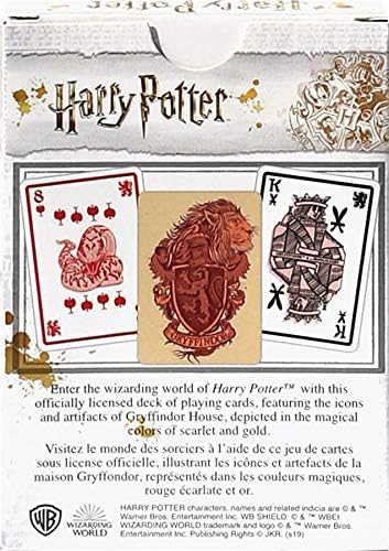 AQUARIUS Harry Potter Playing Cards - Gryffindor Themed Deck of Cards for Your Favorite Card Games - Officially Licensed Harry Potter Merchandise & Collectibles