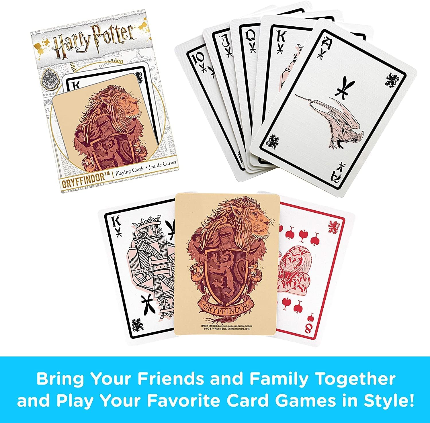 AQUARIUS Harry Potter Playing Cards - Gryffindor Themed Deck of Cards for Your Favorite Card Games - Officially Licensed Harry Potter Merchandise & Collectibles