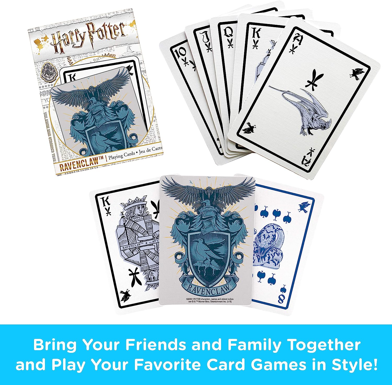 AQUARIUS Harry Potter Playing Cards - Ravenclaw Themed Deck of Cards for Your Favorite Card Games - Officially Licensed HP Merchandise & Collectibles