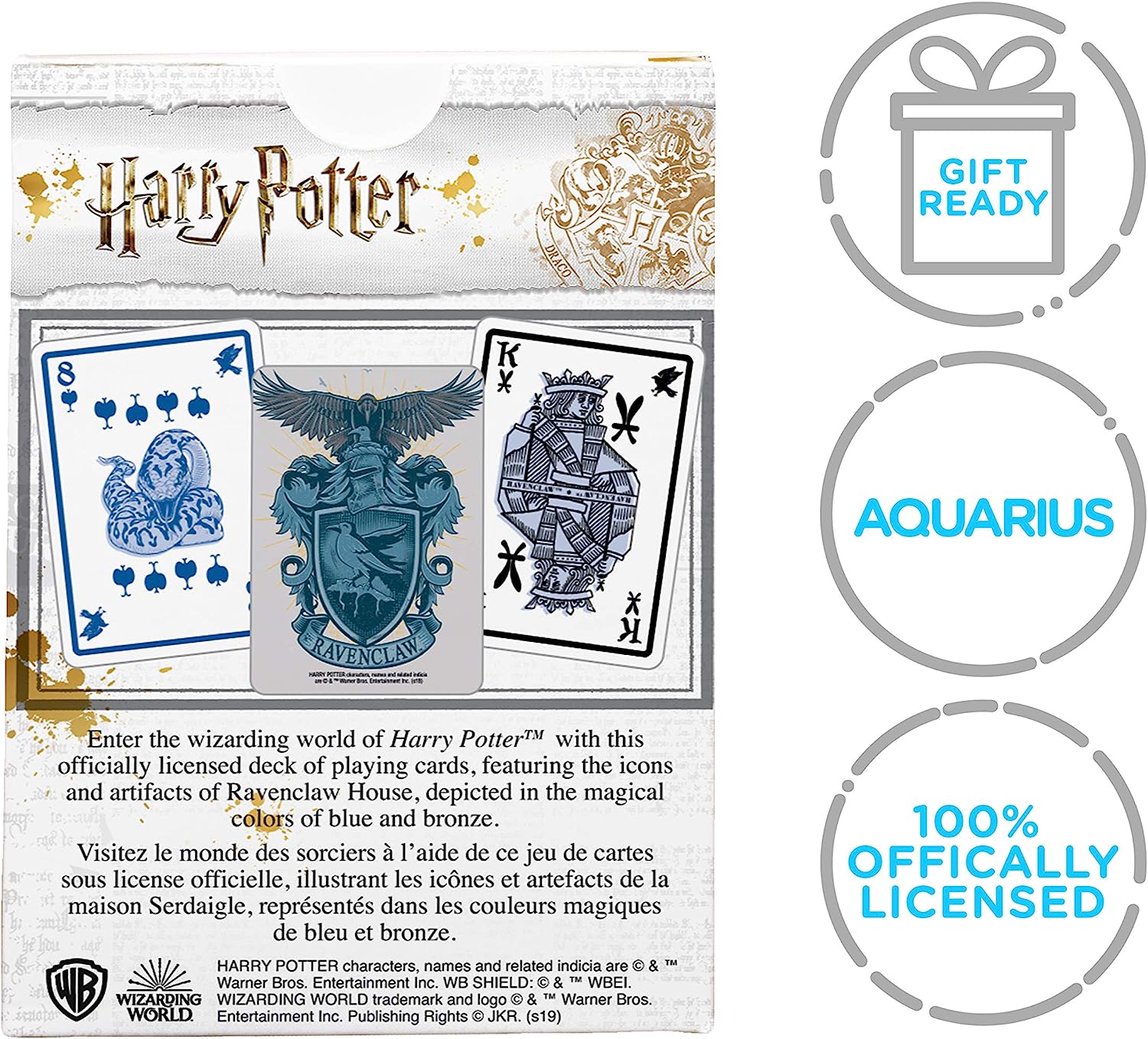 AQUARIUS Harry Potter Playing Cards - Ravenclaw Themed Deck of Cards for Your Favorite Card Games - Officially Licensed HP Merchandise & Collectibles