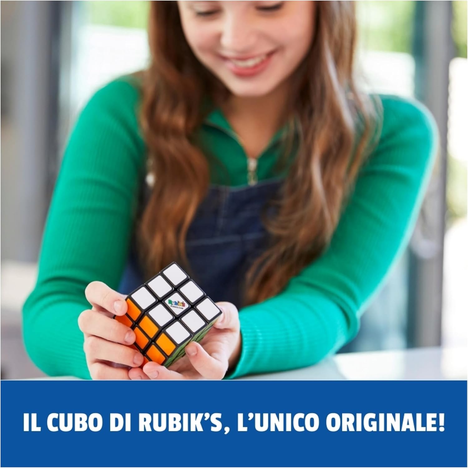 Spin Master- Rubiks Mapa del Mundo, Espacio Cubo Rubik, Sencillo, Multicolor, pequeño (6063970
