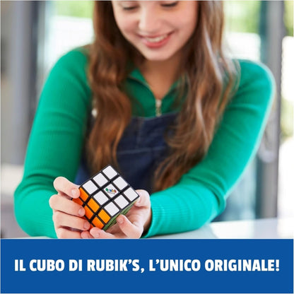 Spin Master- Rubiks Mapa del Mundo, Espacio Cubo Rubik, Sencillo, Multicolor, pequeño (6063970
