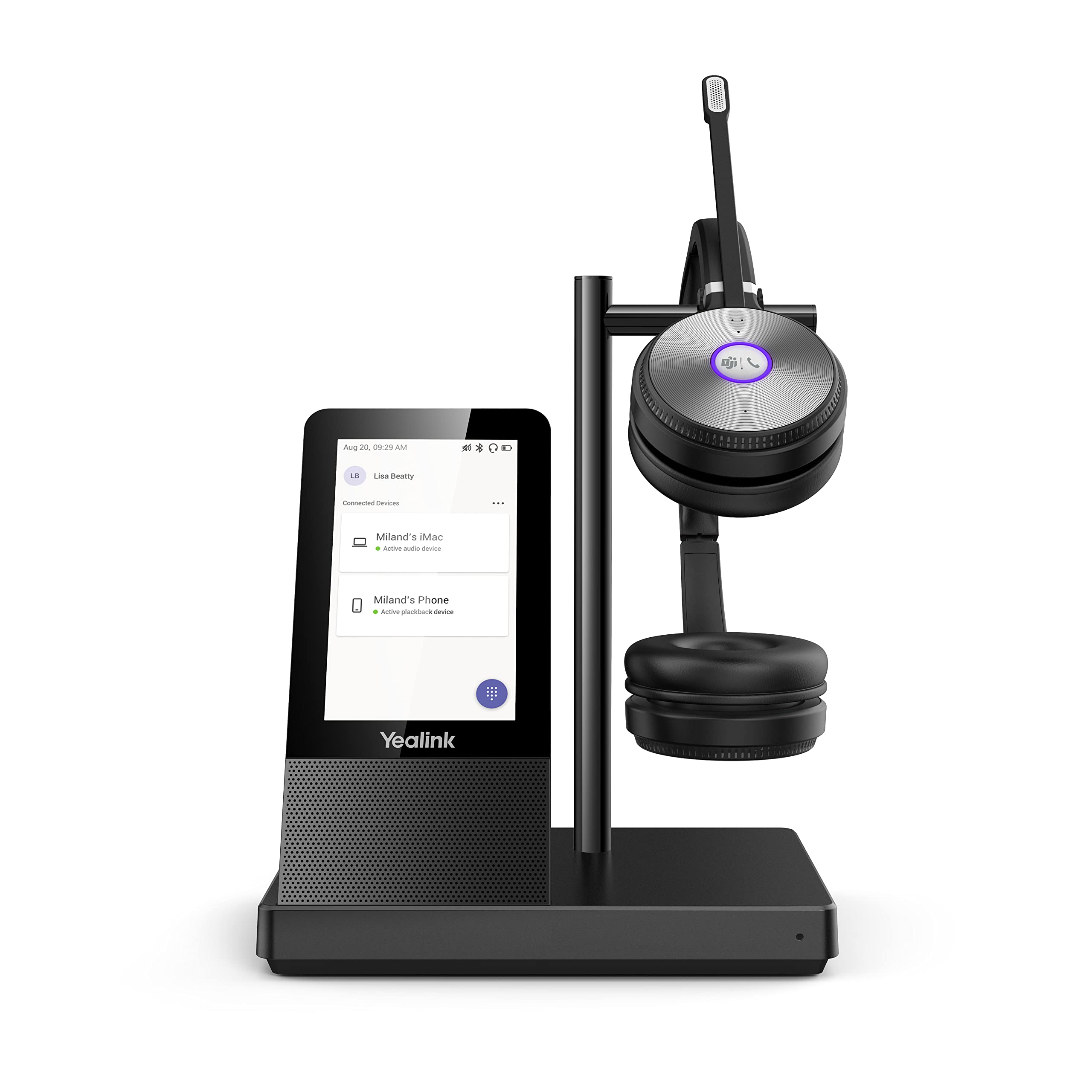 Bluetooth Headset With Microphone Yealink Wh66 Dual Teams Black