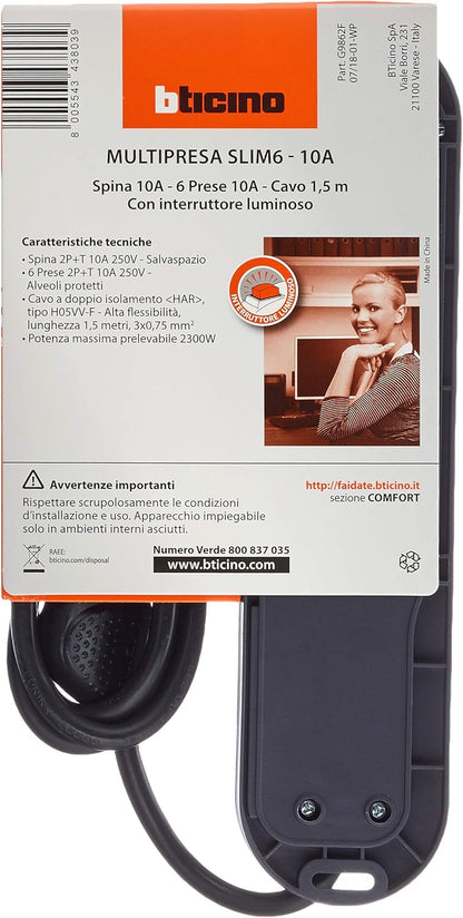 Multipresa Slim6 - 6 Prese  10A