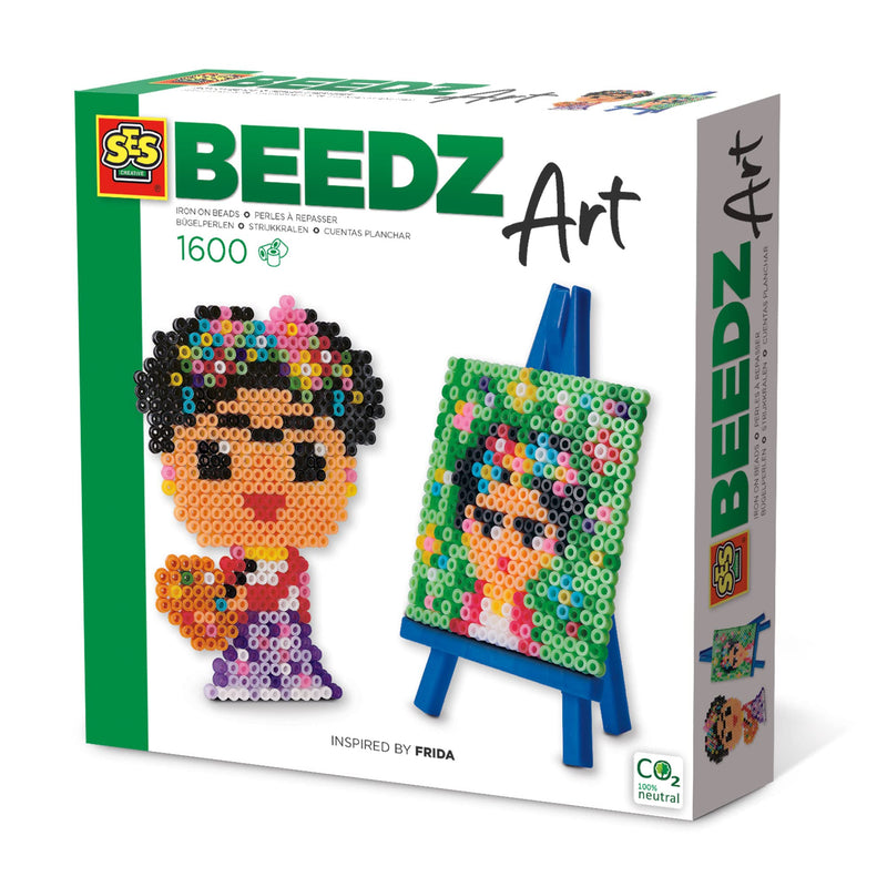 SES Creative 06017 Beedz Art - Mini Artist Frida - Inspired by Frida Kahlo; Hobby Activity for kidults; Motor Skills Development; Age 12+
