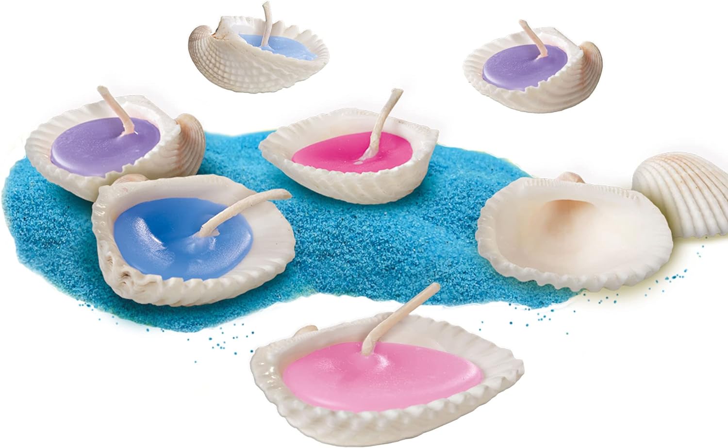 SES Creative 14033 Shell Candles - Inspired by Nature, Candle Wax That Melts and is to be Poured into The Shells, Age 6+