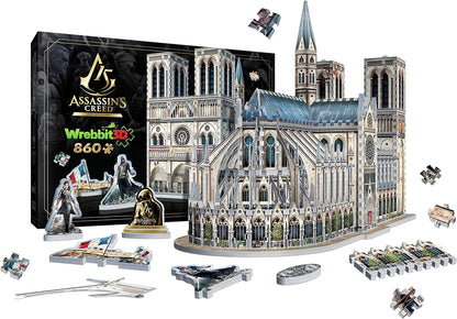Wrebbit | Assassin's Creed Unity: Notre-Dame - 860 -Piece | 3D Jigsaw Puzzle | Ages 14+ |