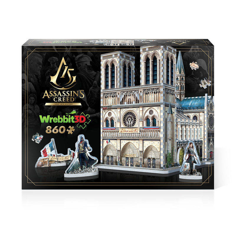 Wrebbit | Assassin's Creed Unity: Notre-Dame - 860 -Piece | 3D Jigsaw Puzzle | Ages 14+ |