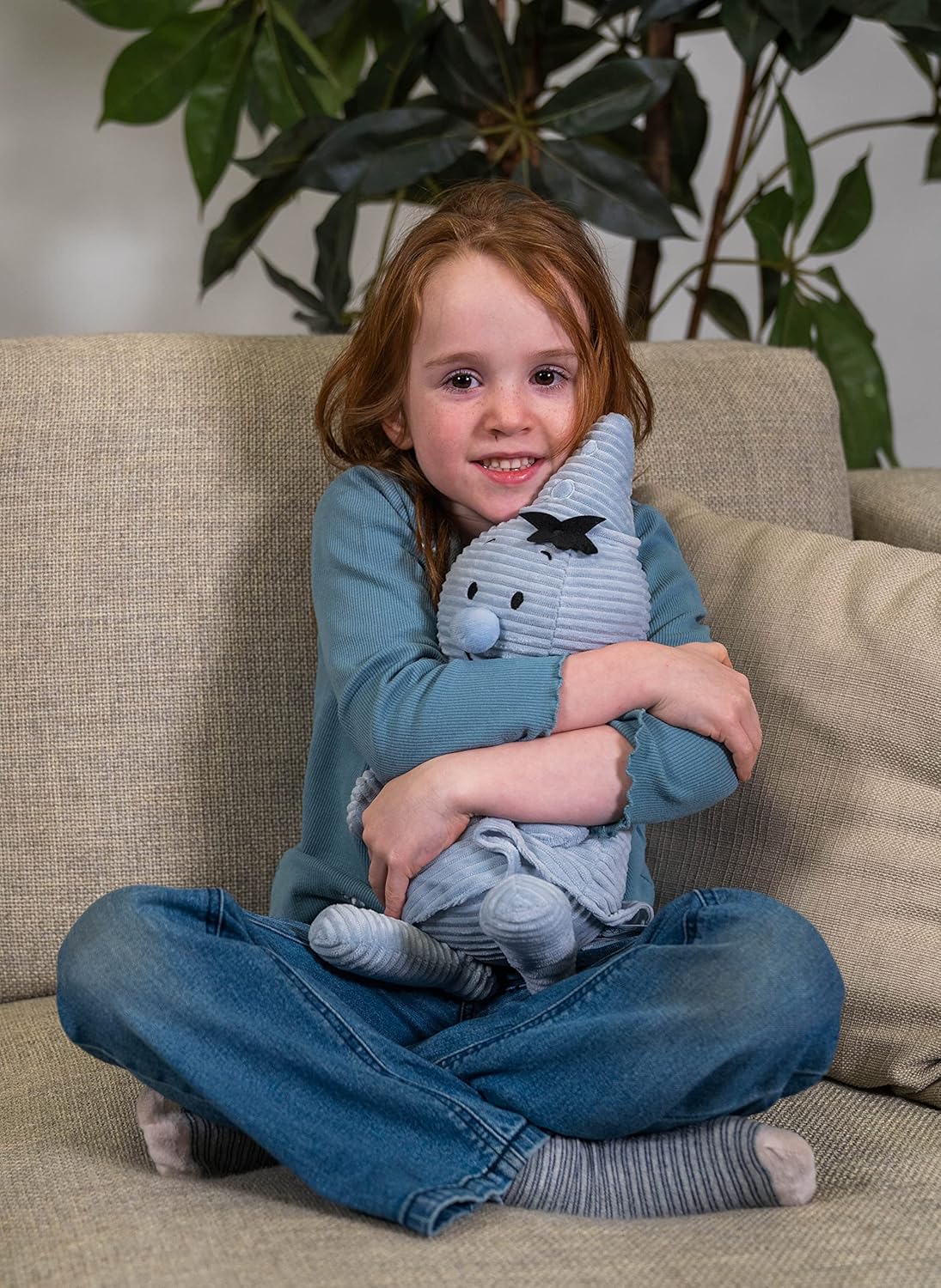 Bumba : Bumba zachte blauwe Corduroy knuffel - 35 cm