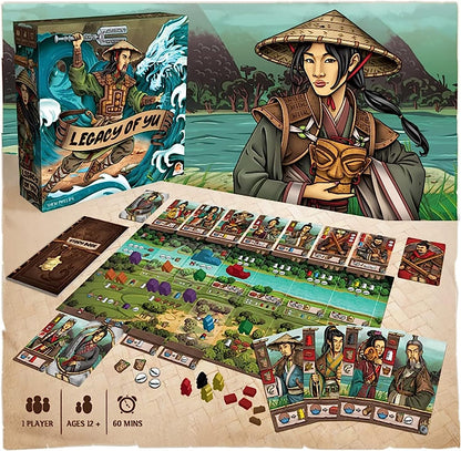 Legacy of Yu - Solo Campaign Style Board Game, Set in Ancient China, Garphill Games, Renegade, Ages 14+, 1 Player
