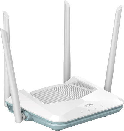 D-Link R15 EAGLE PRO AI AX1500 Smart Router with AI Wi-Fi/Traffic Optimiser, AI Parental Control, Gigabit Ports, MU-MIMO, 1024 QAM, OFDMA, WPA3, D-Link Wi-Fi Mesh. Works with Alexa/Gooogle Assistant.