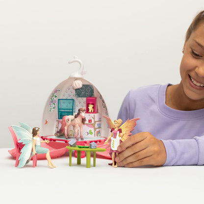 Schleich Bayala Fairy Cafe Blossom - 21-Piece Magical Fairy and Unicorn Figurine Playset with Dollhouse and Enchanted Dollhouse Accessories - Imaginative Play Unicorn Gifts for Girls, Boys Ages 5-12