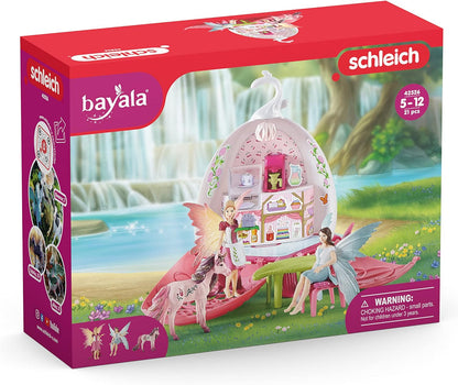 Schleich Bayala Fairy Cafe Blossom - 21-Piece Magical Fairy and Unicorn Figurine Playset with Dollhouse and Enchanted Dollhouse Accessories - Imaginative Play Unicorn Gifts for Girls, Boys Ages 5-12