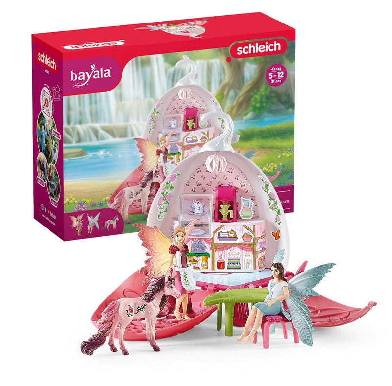 Schleich Bayala Fairy Cafe Blossom - 21-Piece Magical Fairy and Unicorn Figurine Playset with Dollhouse and Enchanted Dollhouse Accessories - Imaginative Play Unicorn Gifts for Girls, Boys Ages 5-12