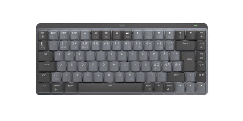 Logitech MX Mechanical Mini Wireless Illuminated Keyboard, Tactile Quiet Switches, QWERTY Pan Nordic Layout - Grey