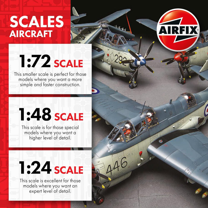 Airfix Model Set, A06108 de Havilland Vampire FB.5/FB.9, Kit de construcción de Modelos, Kits de avión Modelo de plástico para Adultos y niños Mayores de 8 años, el Juego Incluye bebederos