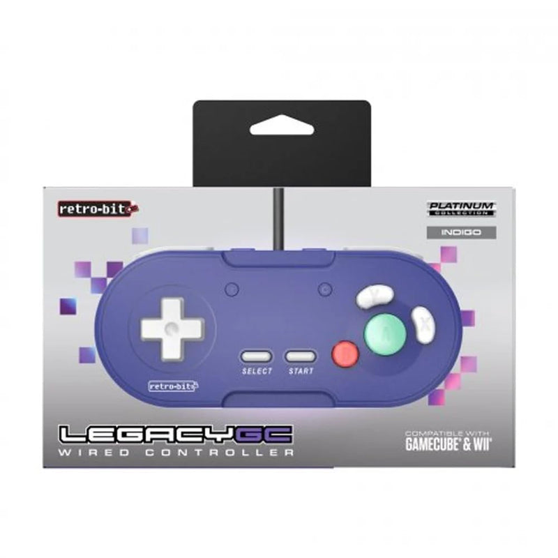 Retro-Bit Legacy GC Wired Controller - for Gamecube & Wii - Indigo