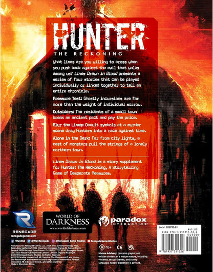 HUNTER RECKONING RPG LINES DRAWN IN BLOOD CHRONICLE BOOK HC