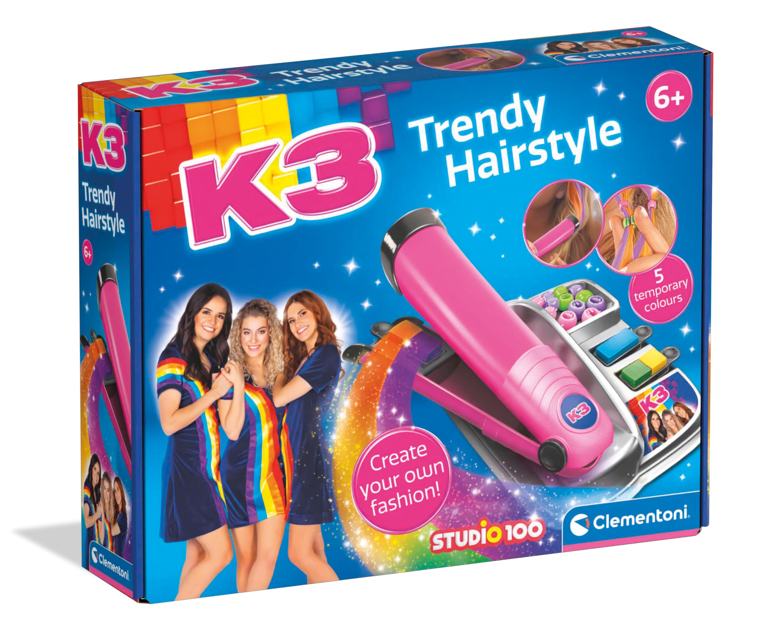 Clementoni 56149 K3 Trendy Hairstyles Colors & Crafts, Dutch Language, Creative Gift for Children 6-10 Years, Girl, Made in Italy