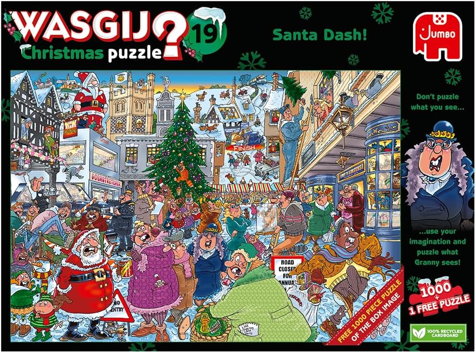 Jumbo, Wasgij Christmas 19 - Santa Dash, Jigsaw Puzzle for Adults, 2 x 1000 Piece