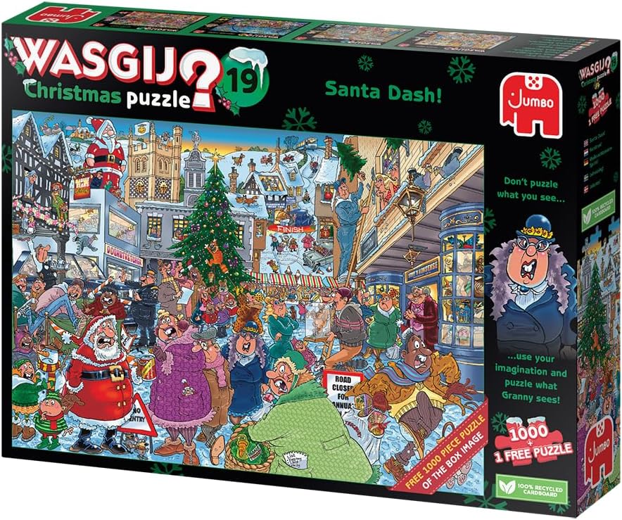 Jumbo, Wasgij Christmas 19 - Santa Dash, Jigsaw Puzzle for Adults, 2 x 1000 Piece