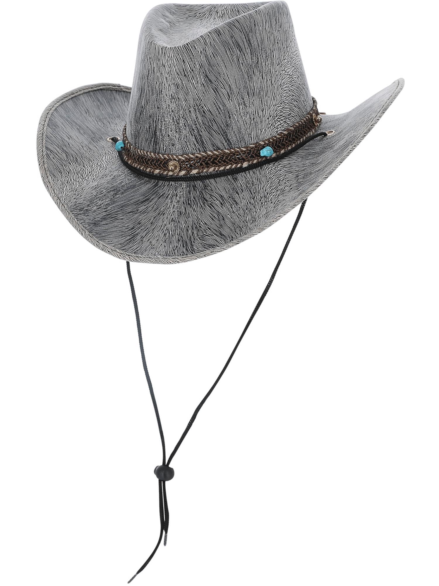 Smiffys Grey Western Distressed Cowboy Hat