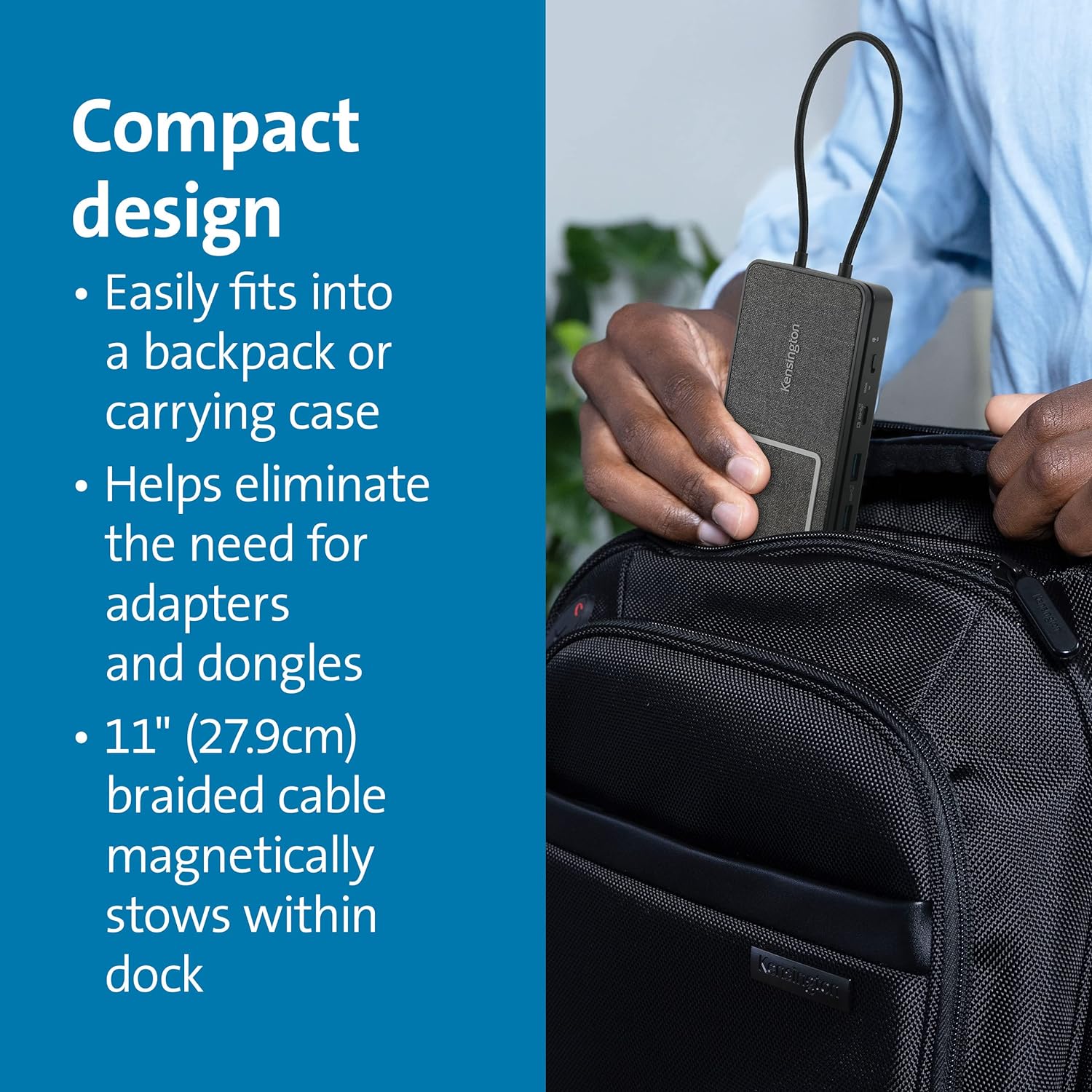 Kensington SD1700p USB C Docking Station, Dual Monitor 4K Portable Mobile Dock with Qi Charging Station, 100W Power Pass-Through, 2 x HDMI Ports, 2 x USB-A 3.2 Ports & USB-C 3.2 Gen2 Port (K32800WW) Qi-Station USB-C Mobile Docking Station