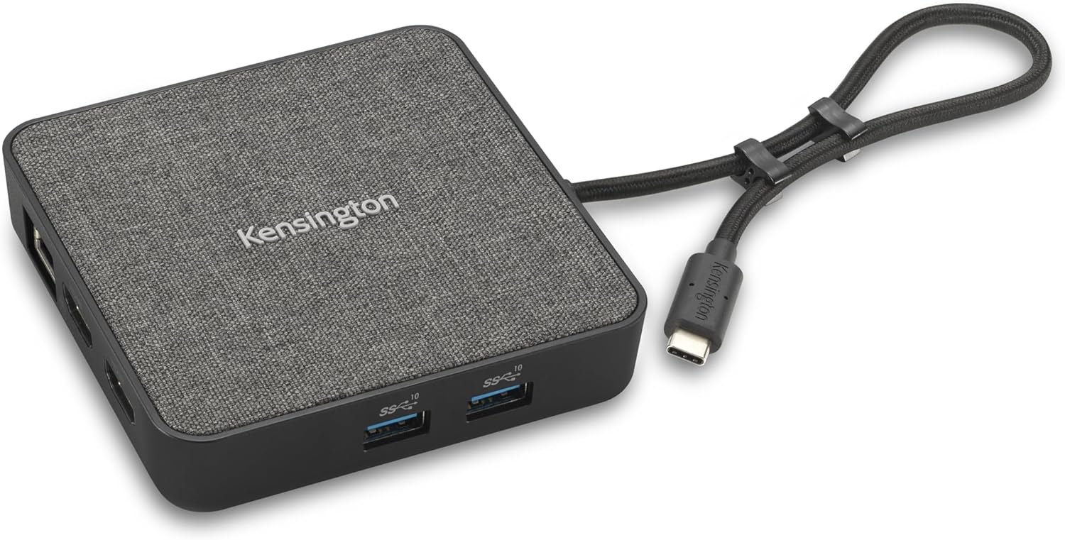 Kensington MD120U4 USB4 Docking Station, Dual Monitor 8K Portable Mobile Dock, Thunderbolt 3 & Thunderbolt 4 Dock, 100W Power Pass Through, 2 HDMI Ports, 2 USB-A Ports & USB-C Port (K32850WW