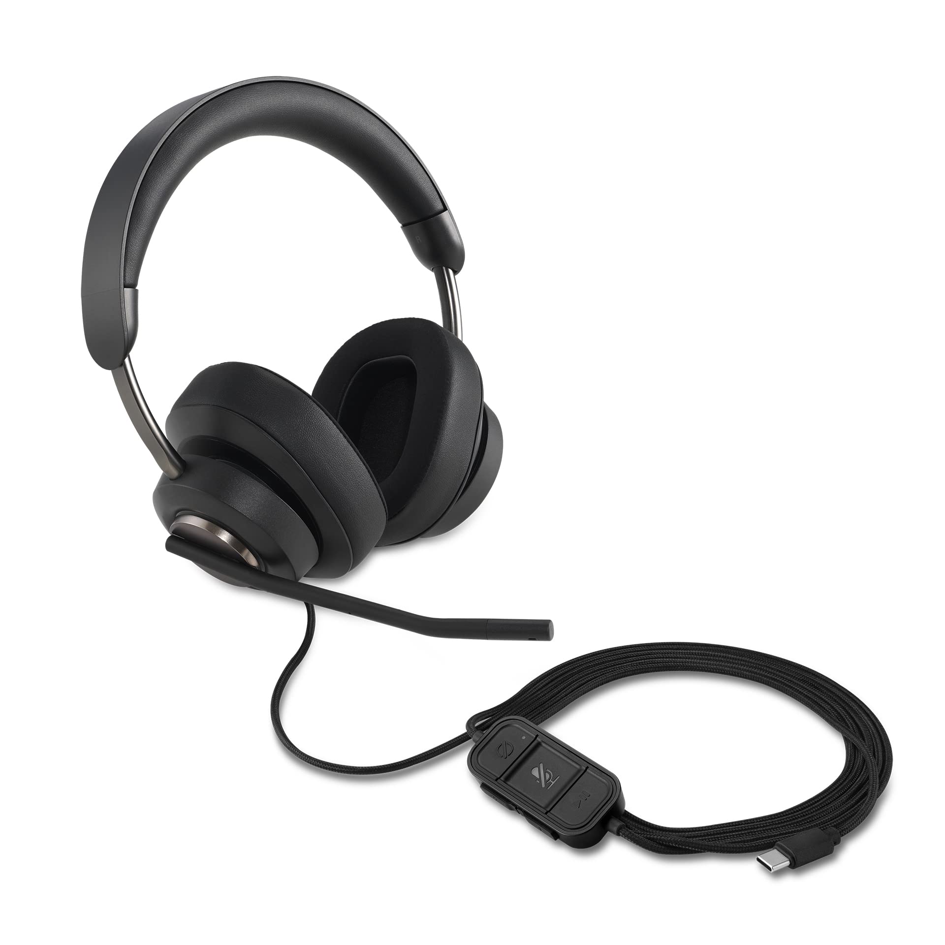 Kensington H2000 Over-Ear USB-C Headset with Microphone, Windows & Mac Compatible USB C Head Set with Mic, Universal Plug & Play Passive Noise Cancelling Headphones with Long 1.8 m Cable (K83451WW) H2