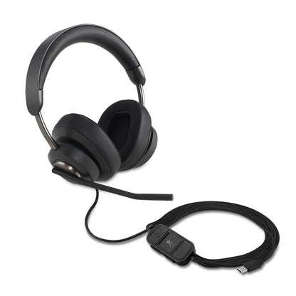 Kensington H2000 Over-Ear USB-C Headset with Microphone, Windows & Mac Compatible USB C Head Set with Mic, Universal Plug & Play Passive Noise Cancelling Headphones with Long 1.8 m Cable (K83451WW) H2