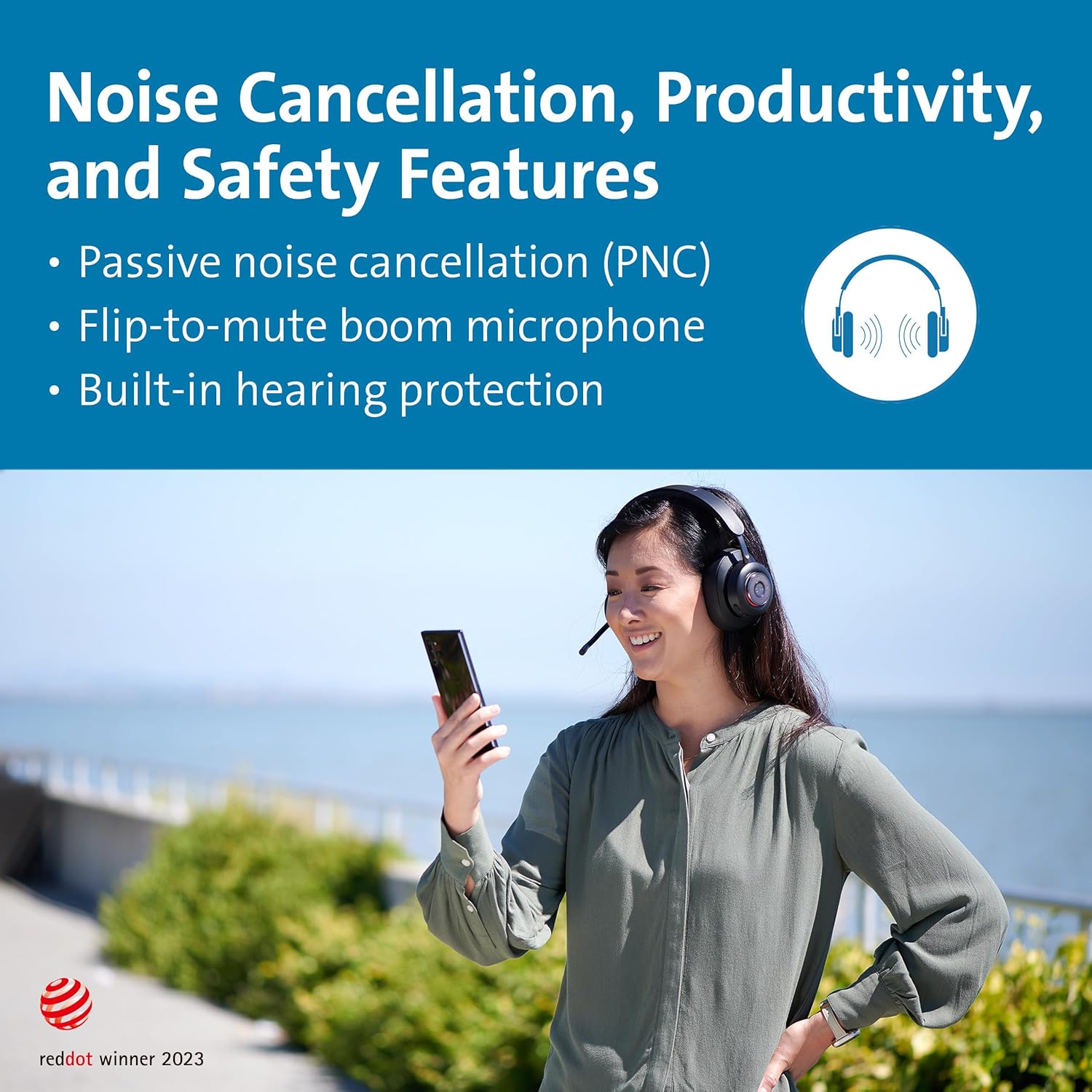 Kensington H3000 Over-Ear Bluetooth Wireless Headset with Microphone, Windows & Mac Compatible Head Set with Mic, Noise Cancelling Computer Headphones with USB-C Charging Cable & Carry Case (K83452WW