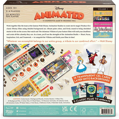 Funko Games Disney Animated Game | Ages 10+ | 2-4 Players | 20 Minutes Playing Time | Cooperative Gameplay | Family Games for Teens and Adults, Board Game for Game Night