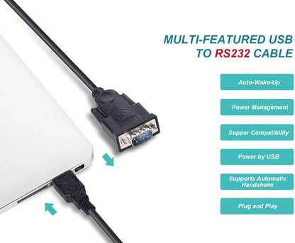 Equip Adaptor USA-A -> Serial RS232-DB9 Male/Male 1.50 m