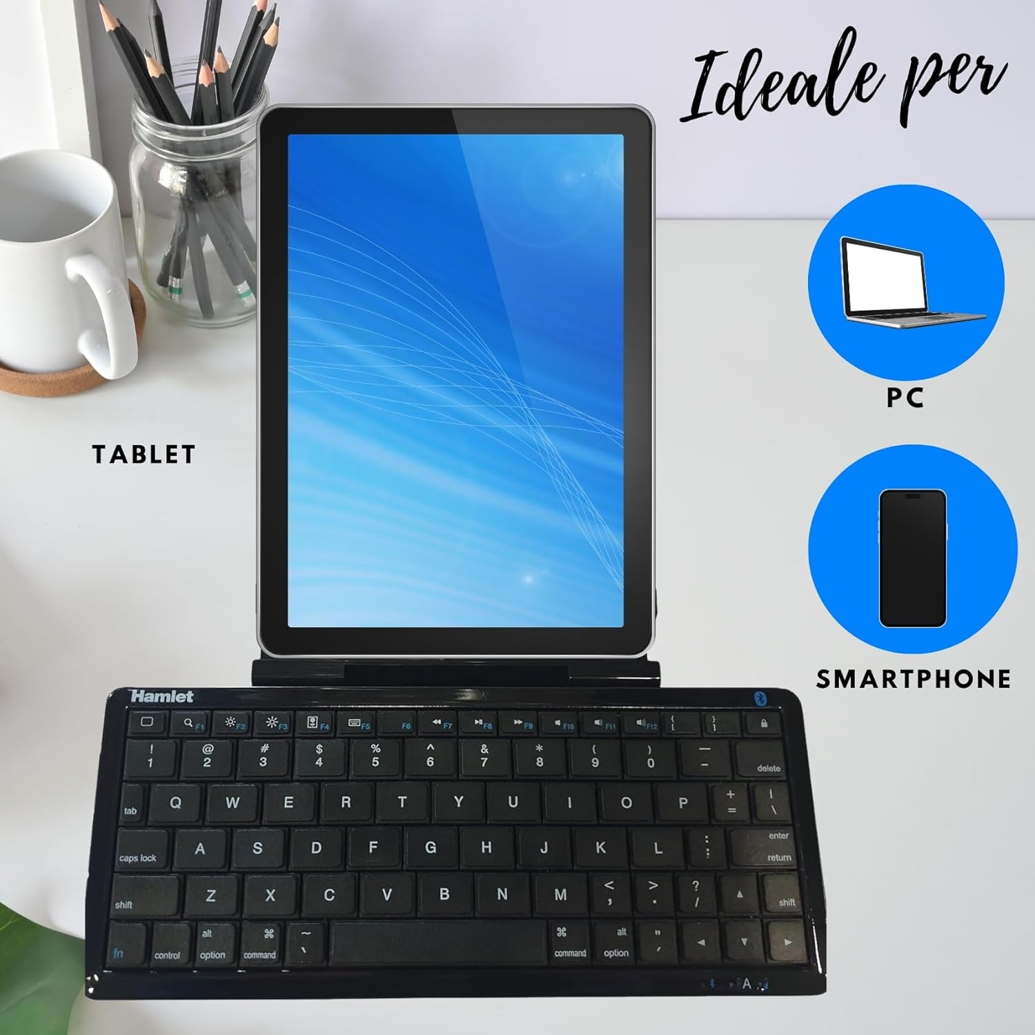 Hamlet XPADKK100BTMS Bluetooth Keyboard Bluetooth, Keyboard
