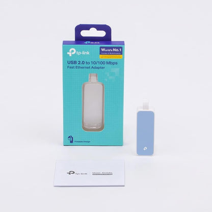 TP-Link UE200 USB 2.0 to Ethernet Adapter, USB 2.0 Port, RJ45 Port 10/100Mbps, Plug & Play, Compact and Portable Design, Fast and Stable Data Connection, Windows, MAC OS, Linux OS