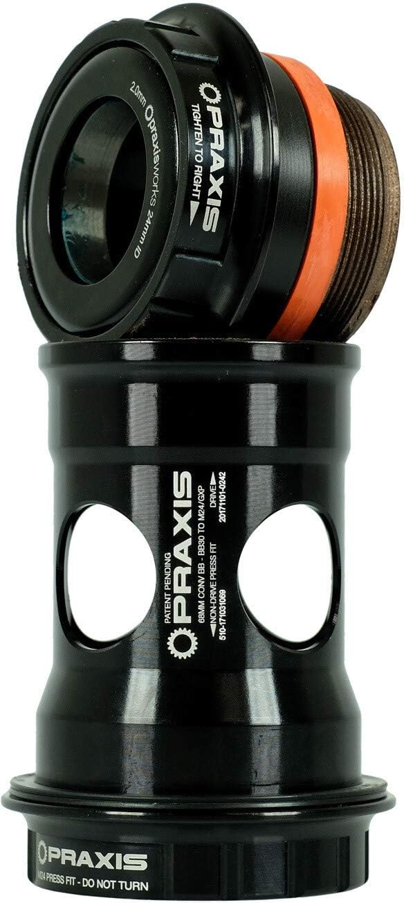 Praxis Black PEDALIER CONVERTER 73 mm MTB SRAM/ISIS2/GXP CONVBB30/PF30 R-Collet 73-3201R, Adults Unisex, Standard