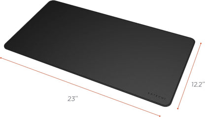 SATECHI Eco-Leather Deskmate 23” x 12.2” - Desk Blotter & Protector - Safe for Lacquered & Varnished Wooden Surfaces (Black)