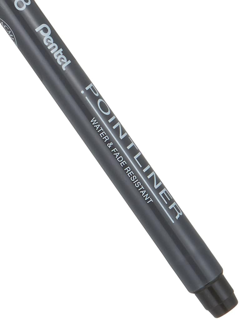 Pentel Pointliner S20P-8A Fineliner Black Waterproof and Non-fading