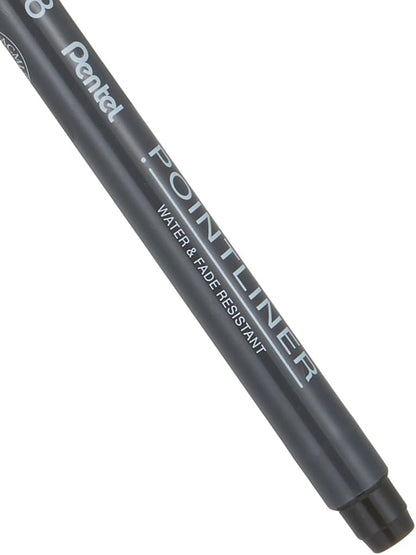 Pentel Pointliner S20P-8A Fineliner Black Waterproof and Non-fading