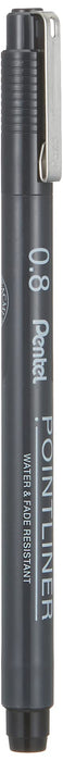 Pentel Pointliner S20P-8A Fineliner Black Waterproof and Non-fading